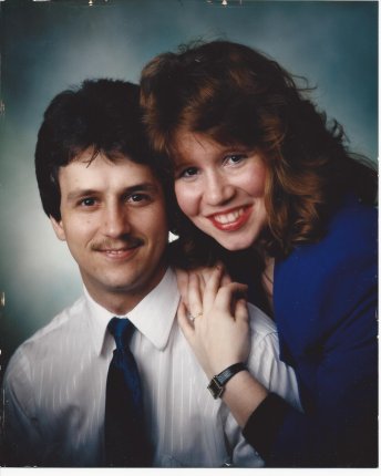 Our Engagement Photo from 1990, Looks straight out of John Hughes Casting, doesn't it?